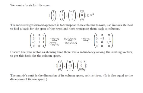 Column Space of Matrix Examples 的图像结果