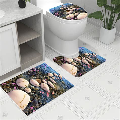 Toilet Floor Mat U-shape Foot Mat Bathroom Bathroom Mat Printing Modern ...