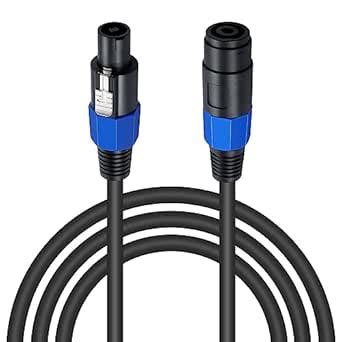 Poyiccot 6ft 18AWG Speakon Male to Female Speaker Cable for Loudspeaker ...