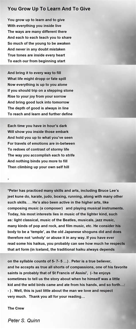 Best poems about growing up - moukraine