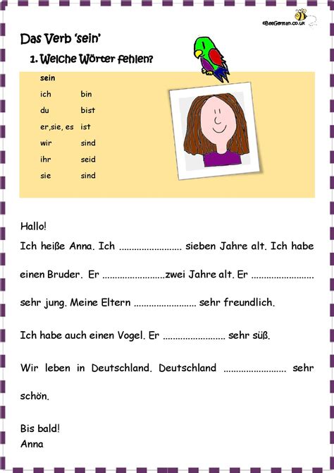 Image result for German Language Worksheets
