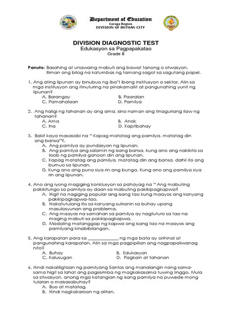 Image result for Answer Key Grade 8 ESP