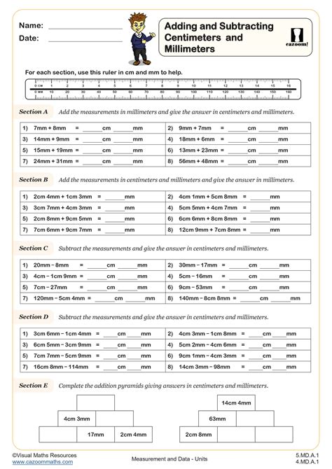 Grade 6 Measurement Worksheets: Metric lengths (mm, cm, m and km ... - Worksheets Library
