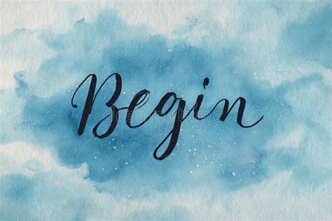 The Image Features the Word Begin Written in Elegant Script on a ...