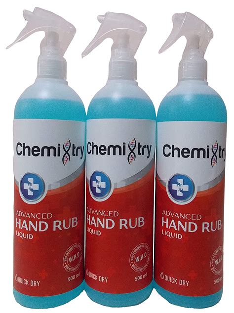 80% Alcohol Based Hand Rub Liquid Sanitizer Spray Combo (500 ml X 3 ...