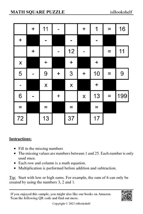 Image result for Math Square Puzzle