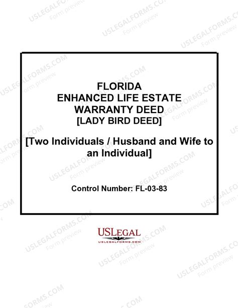 Florida Enhanced Life Estate or Lady Bird Deed - Fl Lady Deed | US ...