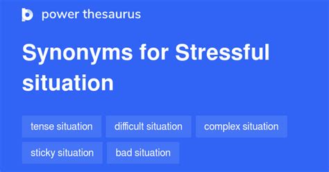 STRESSFUL SITUATION Synonyms: 162 Similar Words & Phrases