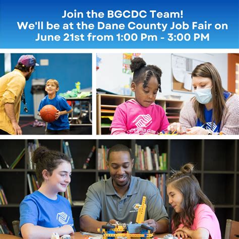 BGCDC will be at the Dane County Job Fair on June 21st from 1:00 PM - 3 ...