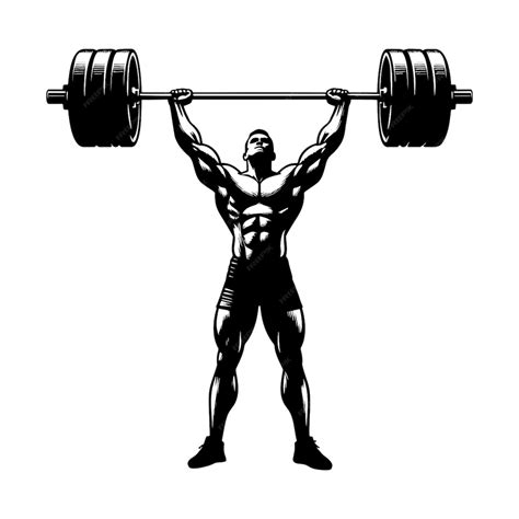 Weightlifter man Lifting a Barbell silhouette clip art vector ...