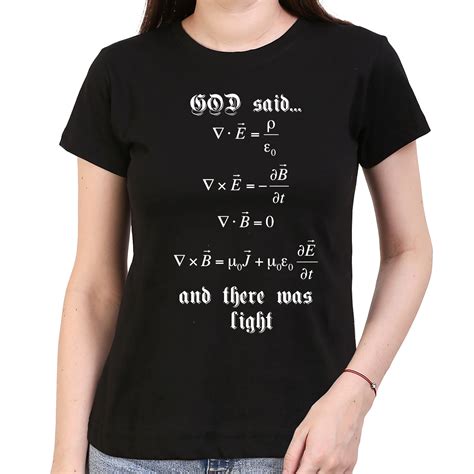 Maxwell's Equation , God Said Let there be light , Physics ,Women's Top ...