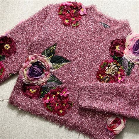 DOLCE&GABBANA pink lurex shaggy pullover | NOIR ONLINE