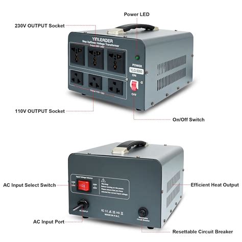 Yinleader 5000 Step Up/Down Transformer Converter India | Ubuy