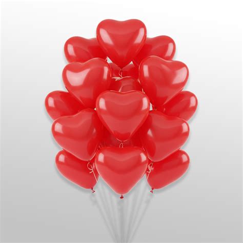 50 Pcs Red Heart Balloons | Valentine & Anniversary Decoration Balloons ...