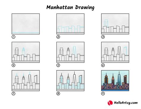 Manhattan Drawing - HelloArtsy