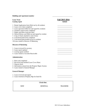 Fillable Online Lease Addendums - Prime Student Housing Inc Fax Email ...