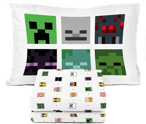 Amazon.com: Minecraft Twin Bedding Set - Bundle Includes Sheets ...