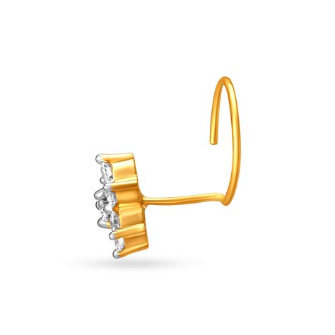 Sparkling Elegant Gold and Diamond Nose Pin