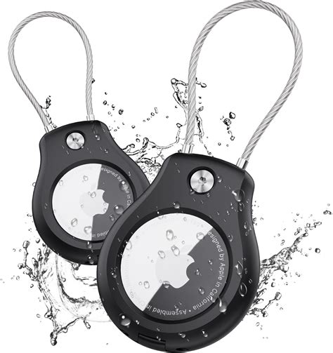 AirTag Keychain Holder 2 Pack, Waterproof Lock Airtag Case, Compatible ...
