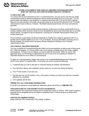 Fillable Online vba va VA Form 21-0307 - Veterans Benefits ...