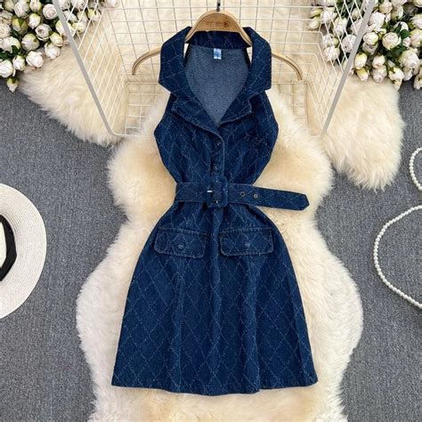 Donna Halter Denim Dress – Label Frenesi Fashion