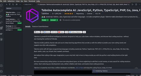 tabnine on vscode | Devpost