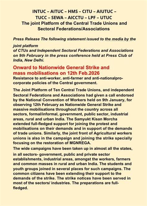 General Strike on February 12 Garner Wider Support