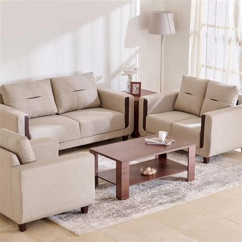 Buy Berry Fabric 3+2+1 Seater Sofa Set - Beige from Home Centre at just ...