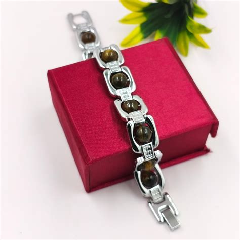 Tger Eye - Pyrite Metal Bracelet For Mens – astrogurusubhash.store