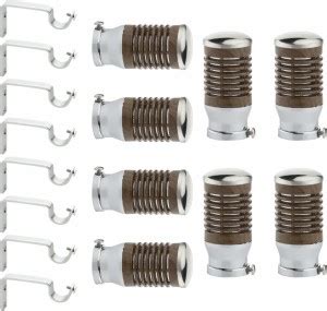 Vviya Silver, Brown Rod Rail Bracket, Curtain Knobs Metal Price in ...