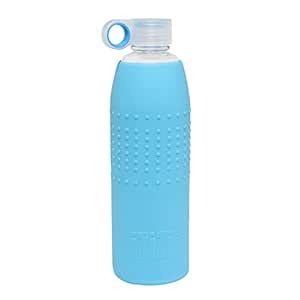 izizi Glass Bottle for water with Protective Silicone Sleeve : Blue ...