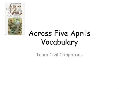 Across five aprils vocabulary | PPT