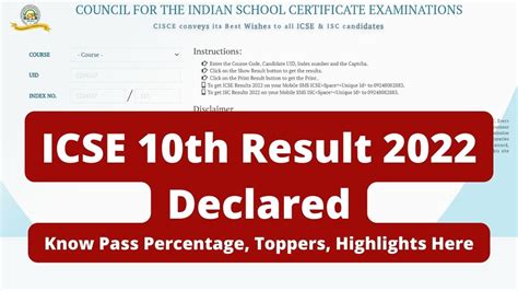 ISC 12th Result 2022 (Declared): Check CISCE Class XII Result Online at ...