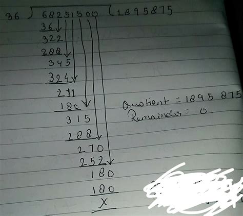 68251500 divide by 36 . Full step . - Brainly.in