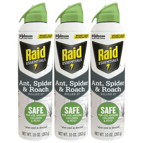 Raid Essentials Ant, Spider & Roach Killer Spray, Pet Safe, Multi ...