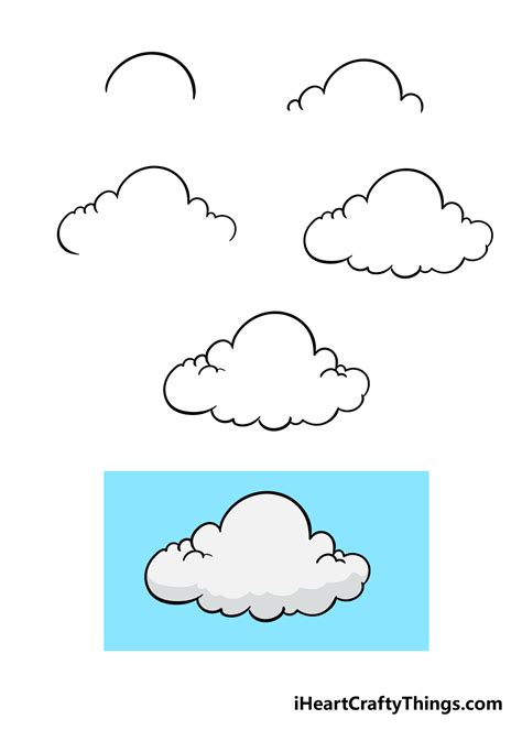 Cloud Drawing - How To Draw A Cloud Step By Step