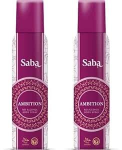 Saba Ambition Non-Alcoholic Deodorant Body Spray for Women (Pack of 2 ...
