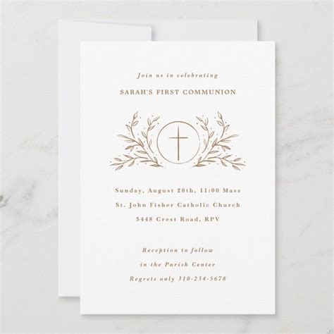 Eucharist Custom Color First Communion Invitation | Zazzle | First ...