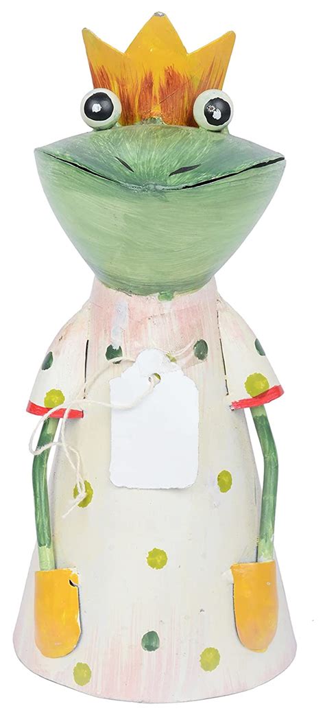Garden Mart Metal Frog with Robe and Crown Figurine (48.26 cm x 10.16 ...