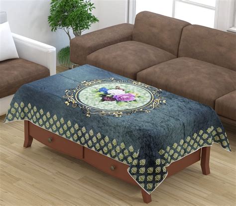 Buy NitiFab Heavy Velvet Sparkle 4 Seater Table Cover Ideal for Center ...