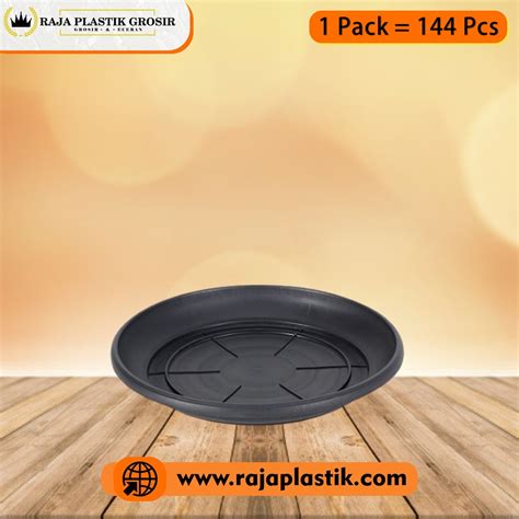 TATAKAN POT BUNGA PLASTIK BULAT UKURAN 30 WARNA HITAM