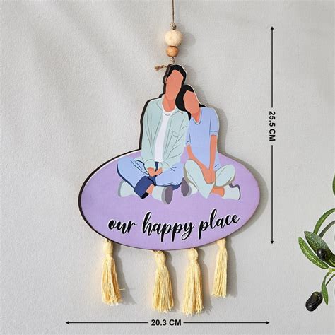 Buy Garnet Interior Wooden Hanging Couple Wall Accent from Home Centre ...