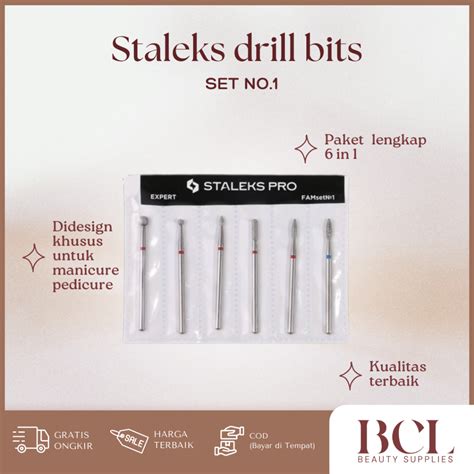 Jual Staleks Drill Bits Set Manicure no.1 Nail Bits 6in1 | Shopee Indonesia