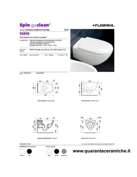 Flaminia Spin Wall Hung Toilet Pan with soft close seat