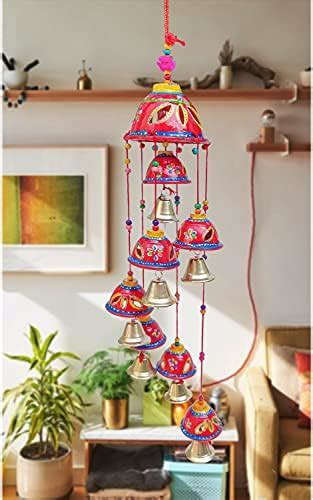 Dinine Craft® Handicraft Hand Painted Wooden Wind Chimes Multicolor for ...