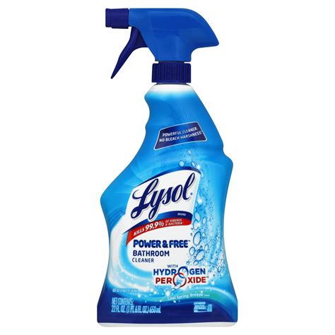 Lysol Bleach Free Hydrogen Peroxide Bathroom Cleaner Spray, Fresh, 22oz ...