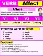 Affect Verb Forms - Past Tense Of Affect & Past Participle