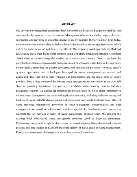 Block Chain Waste Management Using Secure DATA Standard A Novel ...