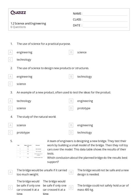 50+ Engineering & Science Practices worksheets for 5th Class on Quizizz ...
