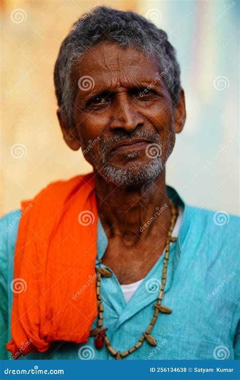 Happy Indian Old Man in Village Editorial Stock Photo - Image of farm ...